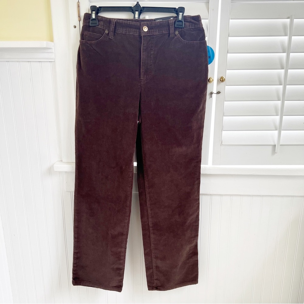Style & Co NWT Coffee Bean Brown Straight Leg Corduroy Pants Size 8 Petite
